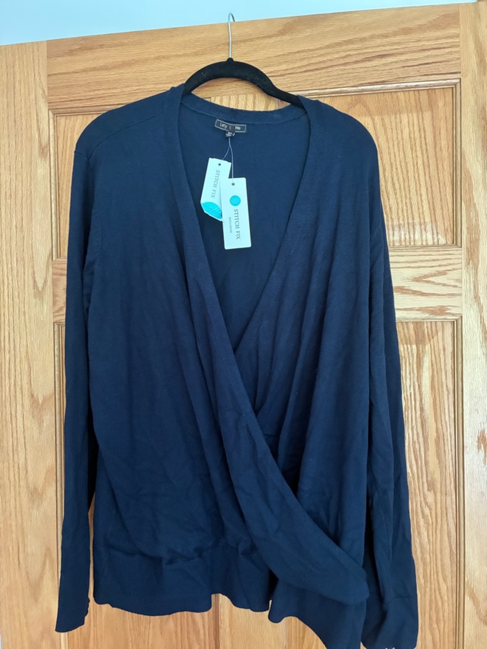 Wrap-Front Women's Sweater - Navy-NWT